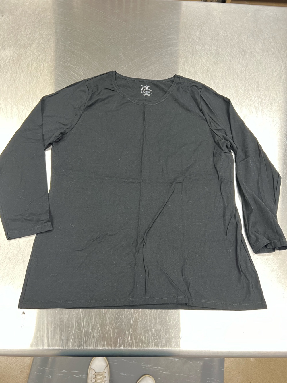 Just My Size Soft Black Long-Sleeve Layering Crewneck Shirt Women’s 16W